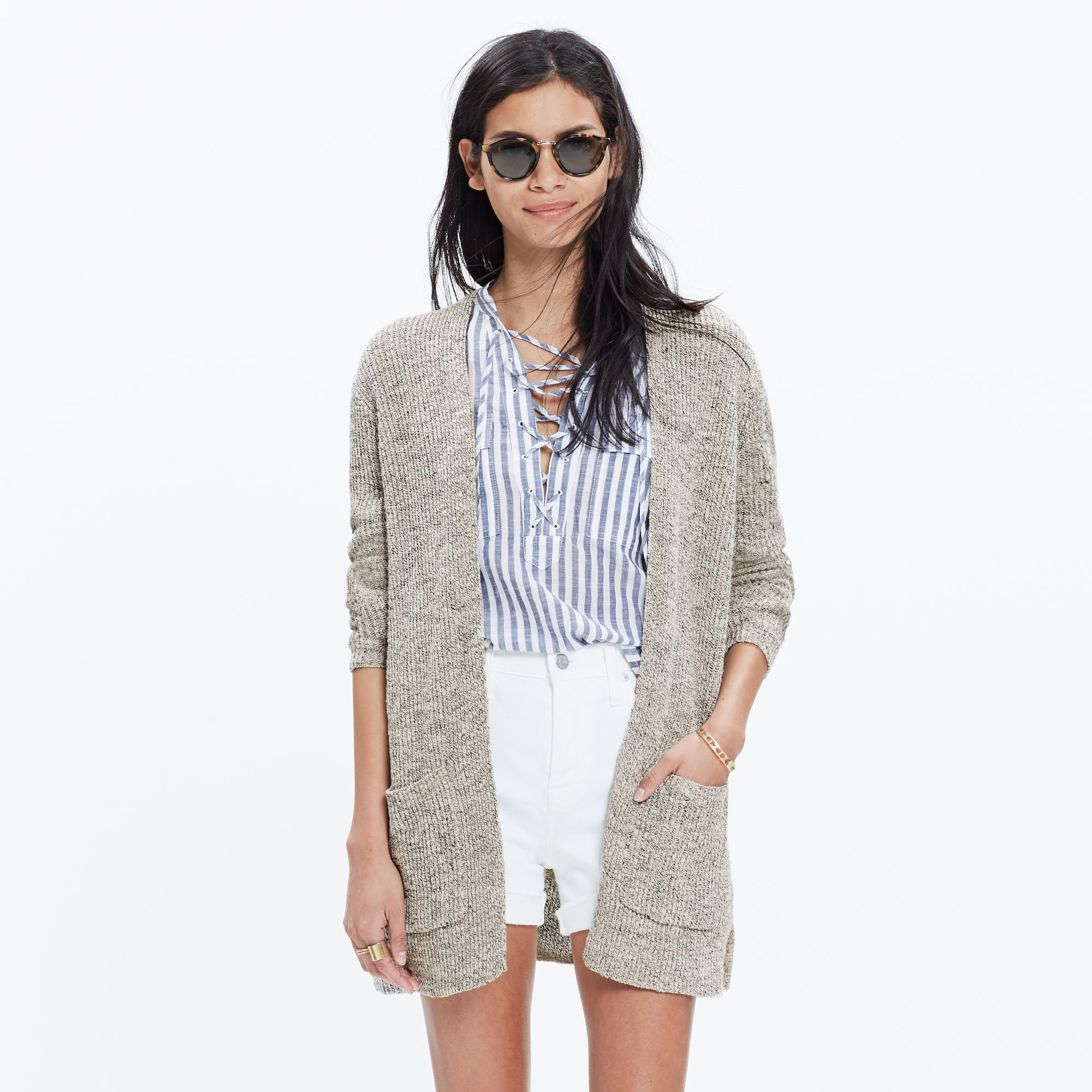 Madewell Black Marled Postscript discount Open Cardigan